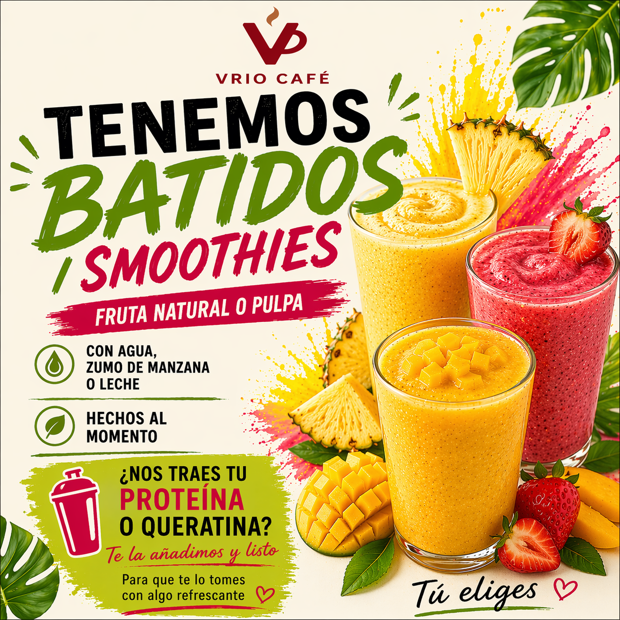 Tenemos batidos, nos traes tu proteina o queratina y la incorporamos
